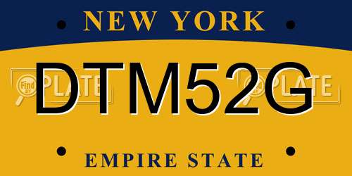 DTM52G New York License Plate