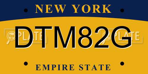 DTM82G New York License Plate