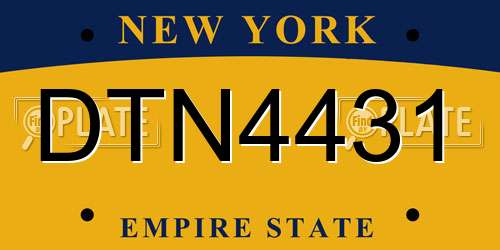 DTN4431 New York License Plate