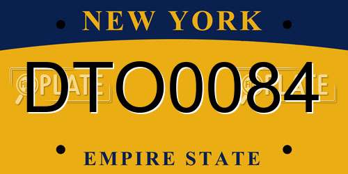 DTO0084 New York License Plate