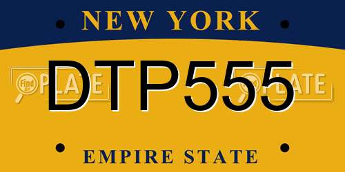 DTP555 New York License Plate