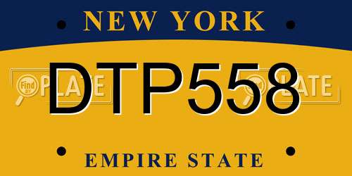 DTP558 New York License Plate