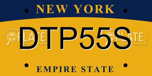 DTP55S New York License Plate