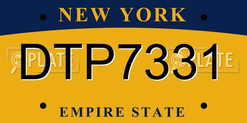 DTP7331 New York License Plate