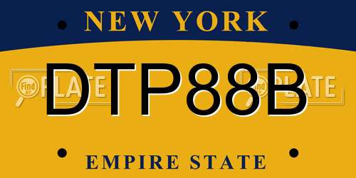 DTP88B New York License Plate