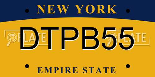 DTPB55 New York License Plate