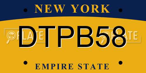 DTPB58 New York License Plate