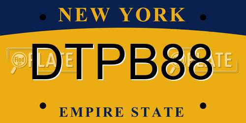 DTPB88 New York License Plate