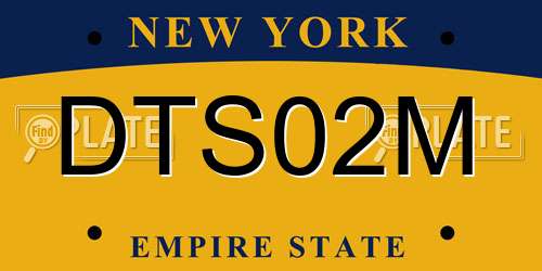 DTS02M New York License Plate
