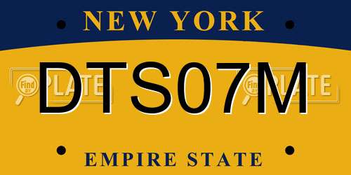 DTS07M New York License Plate
