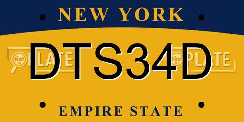 DTS34D New York License Plate