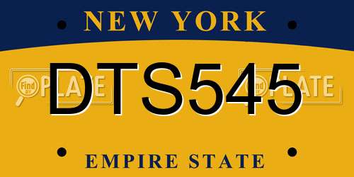 DTS545 New York License Plate
