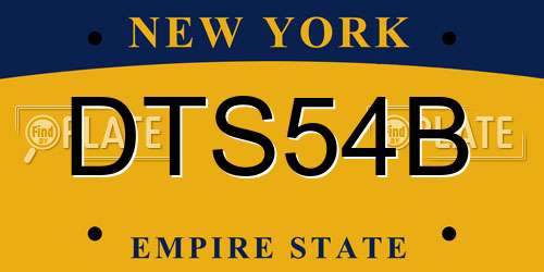 DTS54B New York License Plate