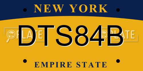 DTS84B New York License Plate