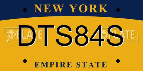 DTS84S New York License Plate