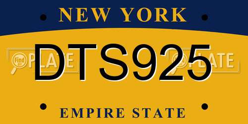 DTS925 New York License Plate