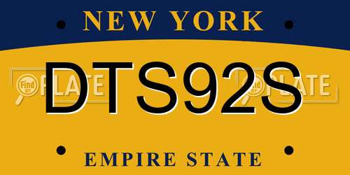 DTS92S New York License Plate