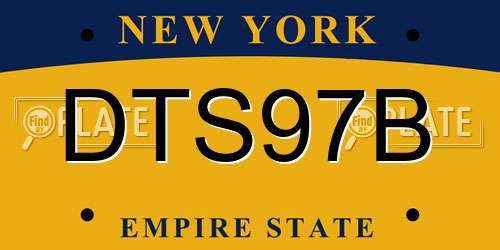 DTS97B New York License Plate