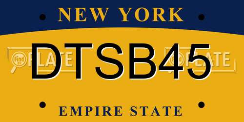 DTSB45 New York License Plate