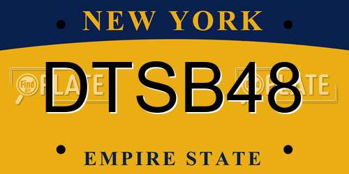 DTSB48 New York License Plate