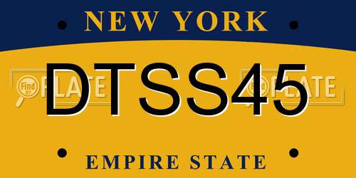 DTSS45 New York License Plate