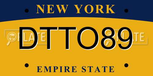 DTTO89 New York License Plate
