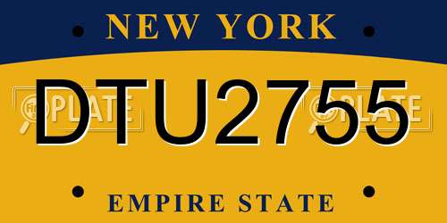 DTU2755 New York License Plate