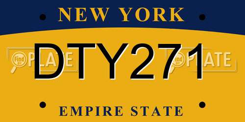 DTY271 New York License Plate