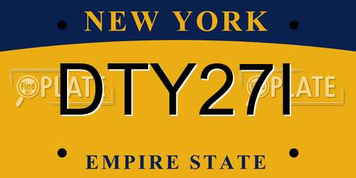 DTY27I New York License Plate