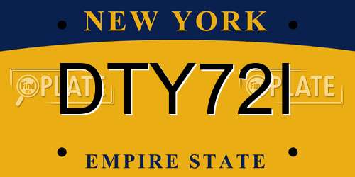 DTY72I New York License Plate