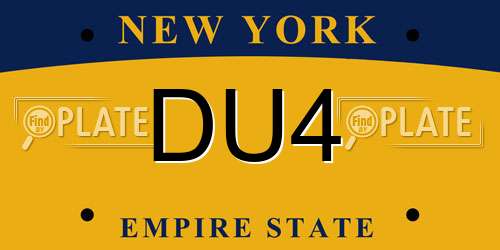 DU4 New York License Plate