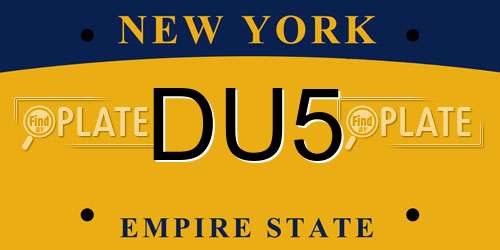 DU5 New York License Plate