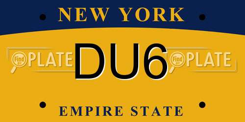 DU6 New York License Plate