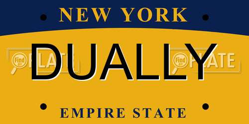 DUALLY New York License Plate