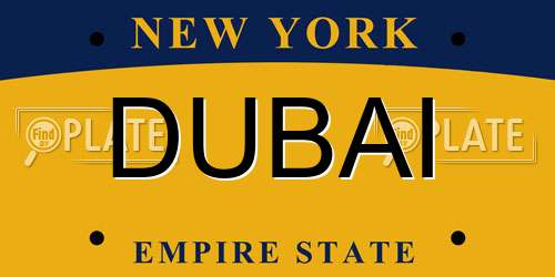 DUBAI New York License Plate