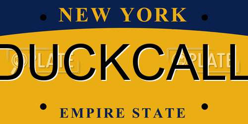 DUCKCALL New York License Plate