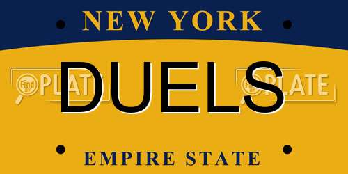 DUELS New York License Plate