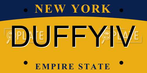 DUFFYIV New York License Plate