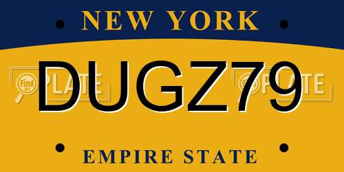 DUGZ79 New York License Plate