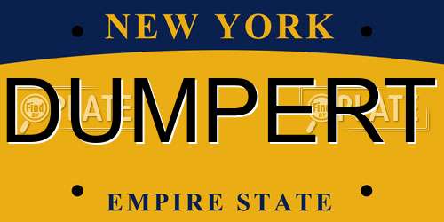 DUMPERT New York License Plate