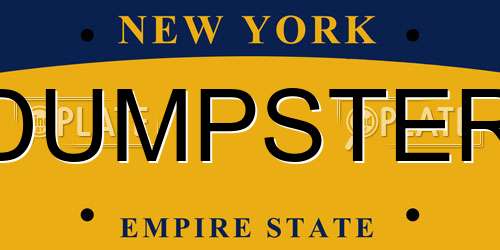 DUMPSTER New York License Plate