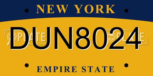 DUN8024 New York License Plate