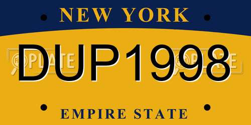 DUP1998 New York License Plate