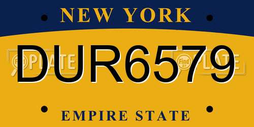DUR6579 New York License Plate