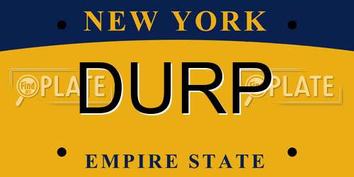 DURP New York License Plate