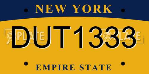 DUT1333 New York License Plate