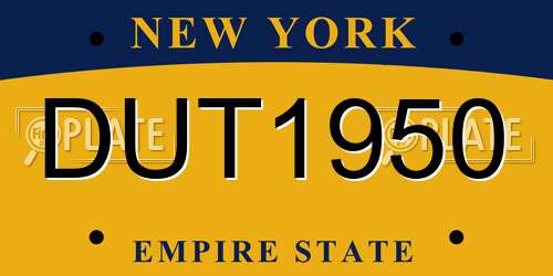DUT1950 New York License Plate