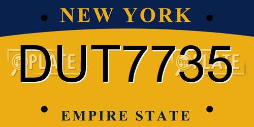 DUT7735 New York License Plate