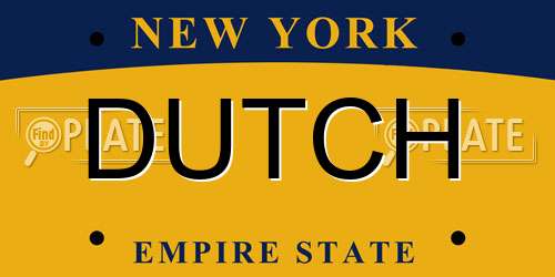 DUTCH New York License Plate