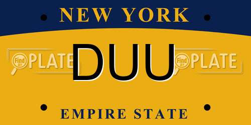 DUU New York License Plate